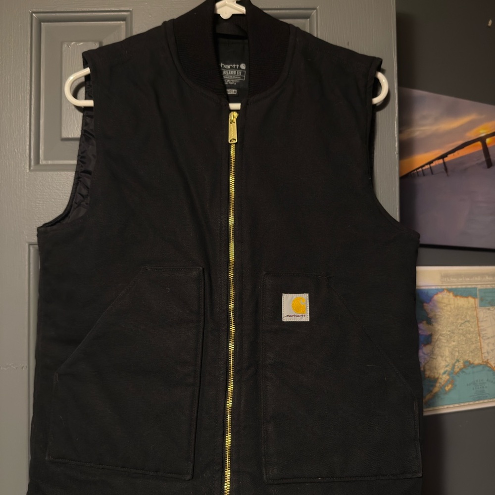 Carhartt Men's Dark Vest with Gold Zipper